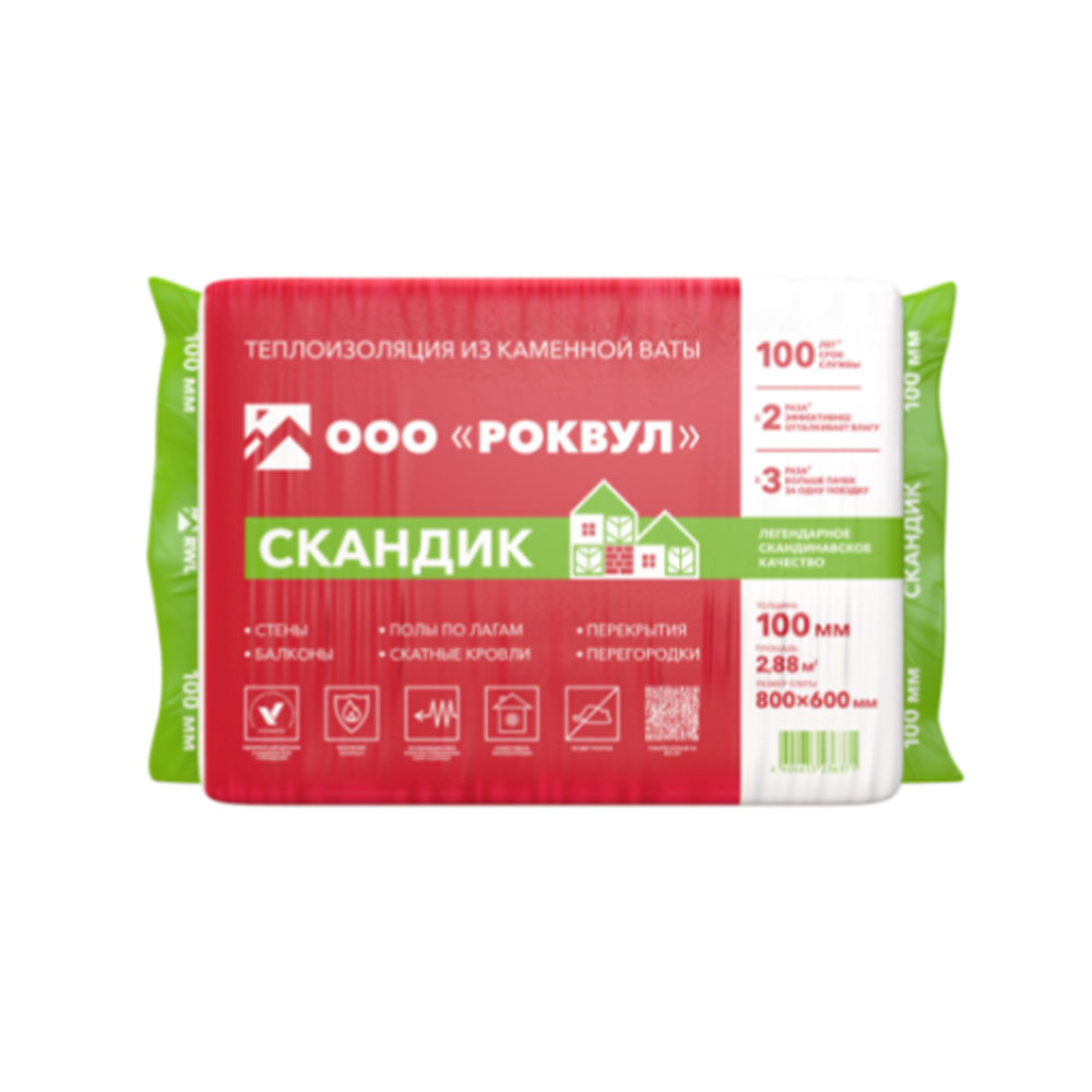 ���������� Rockwool ������� 800*600*100 �� 2,88 �2